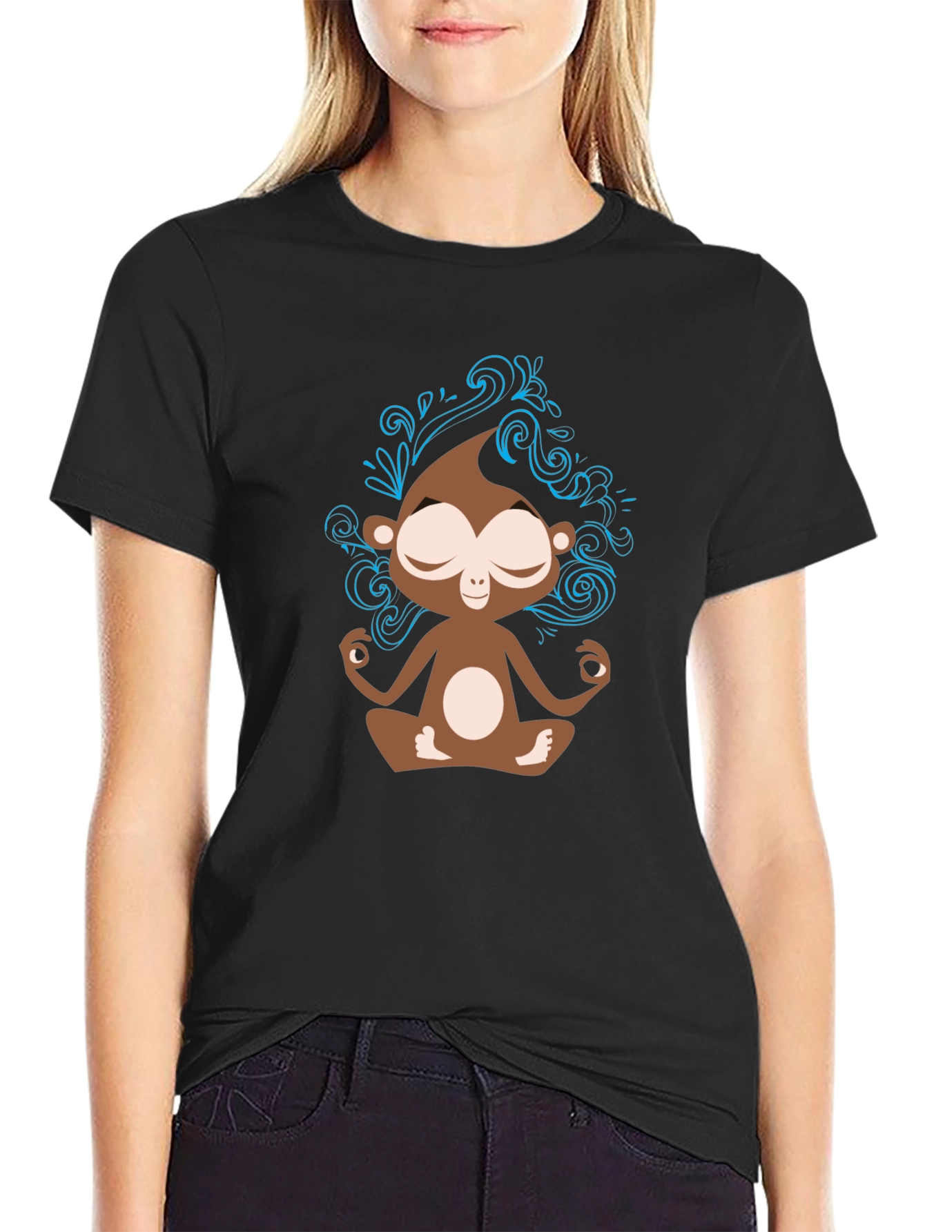 Meditating Monkey Graphic T-Shirt