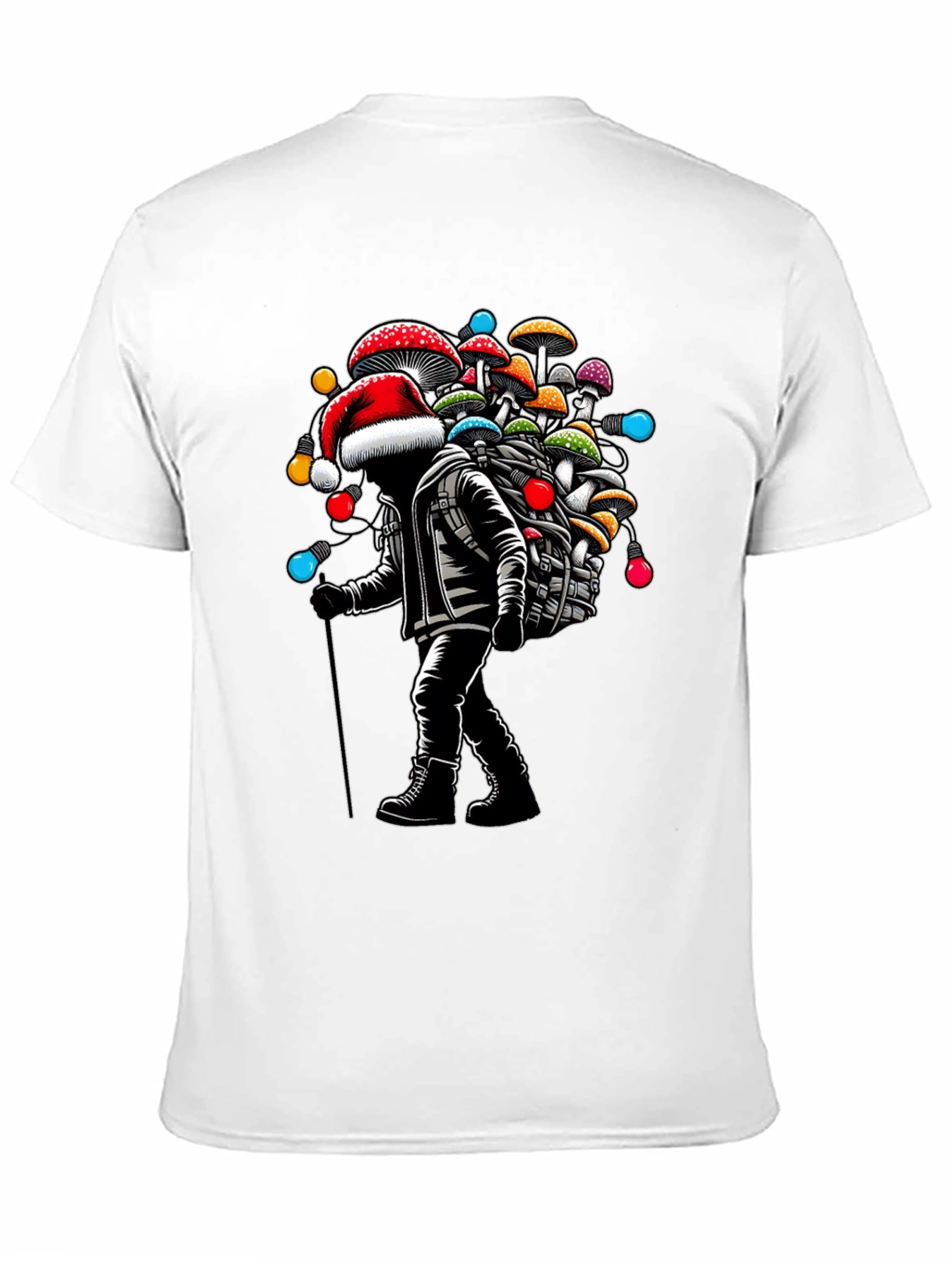 Mushroom Santa T-Shirt - Holiday Hiking
