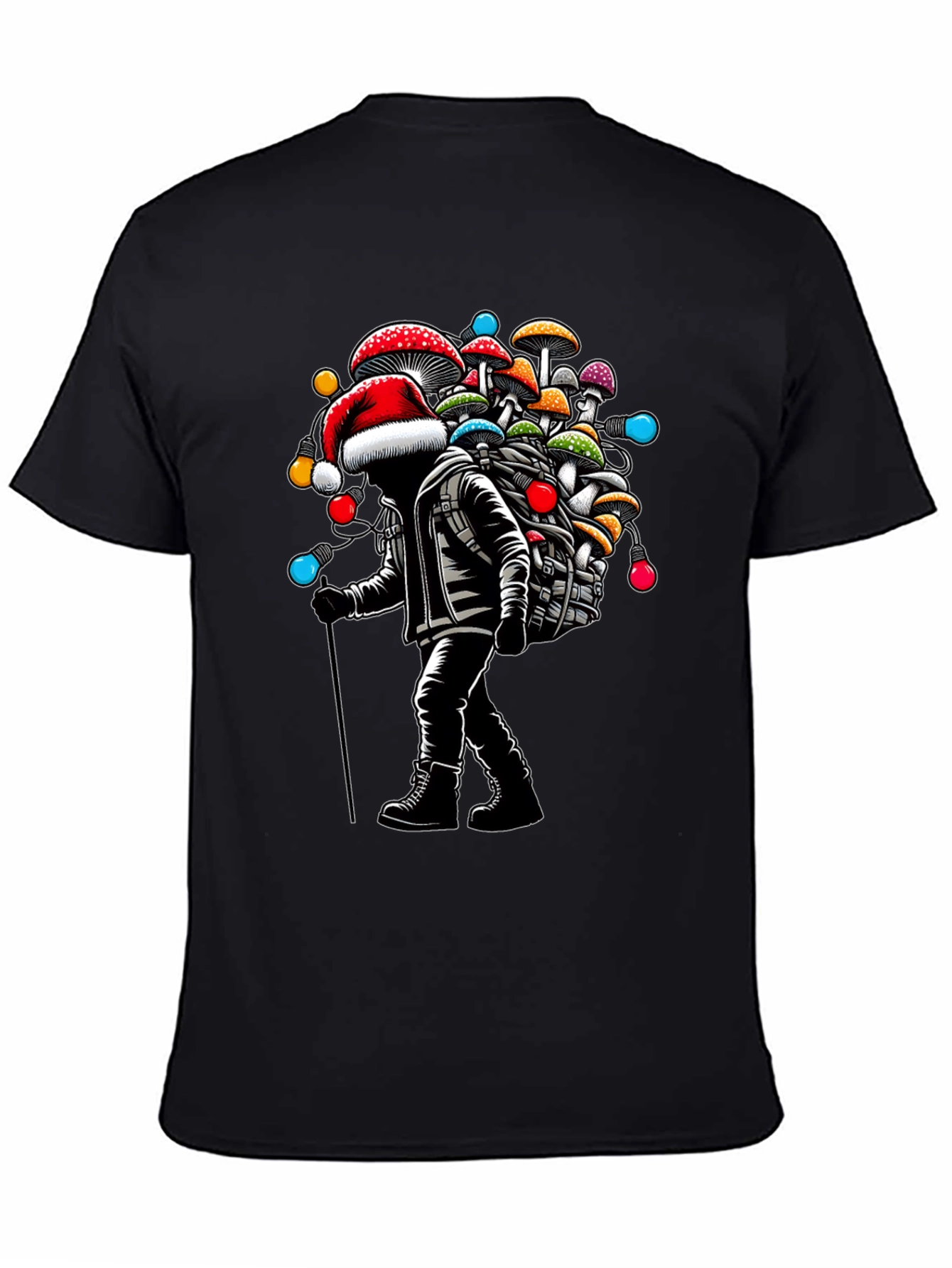 Mushroom Santa T-Shirt - Holiday Hiking