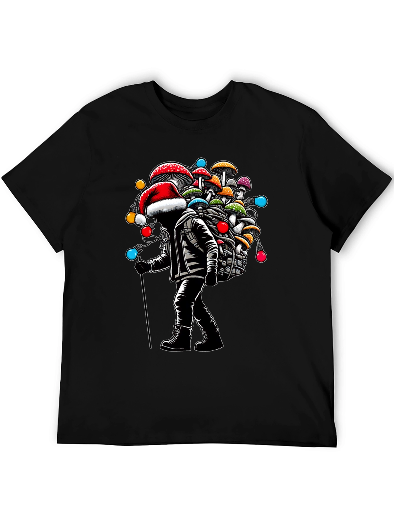 Mushroom Santa T-Shirt - Holiday Hiking