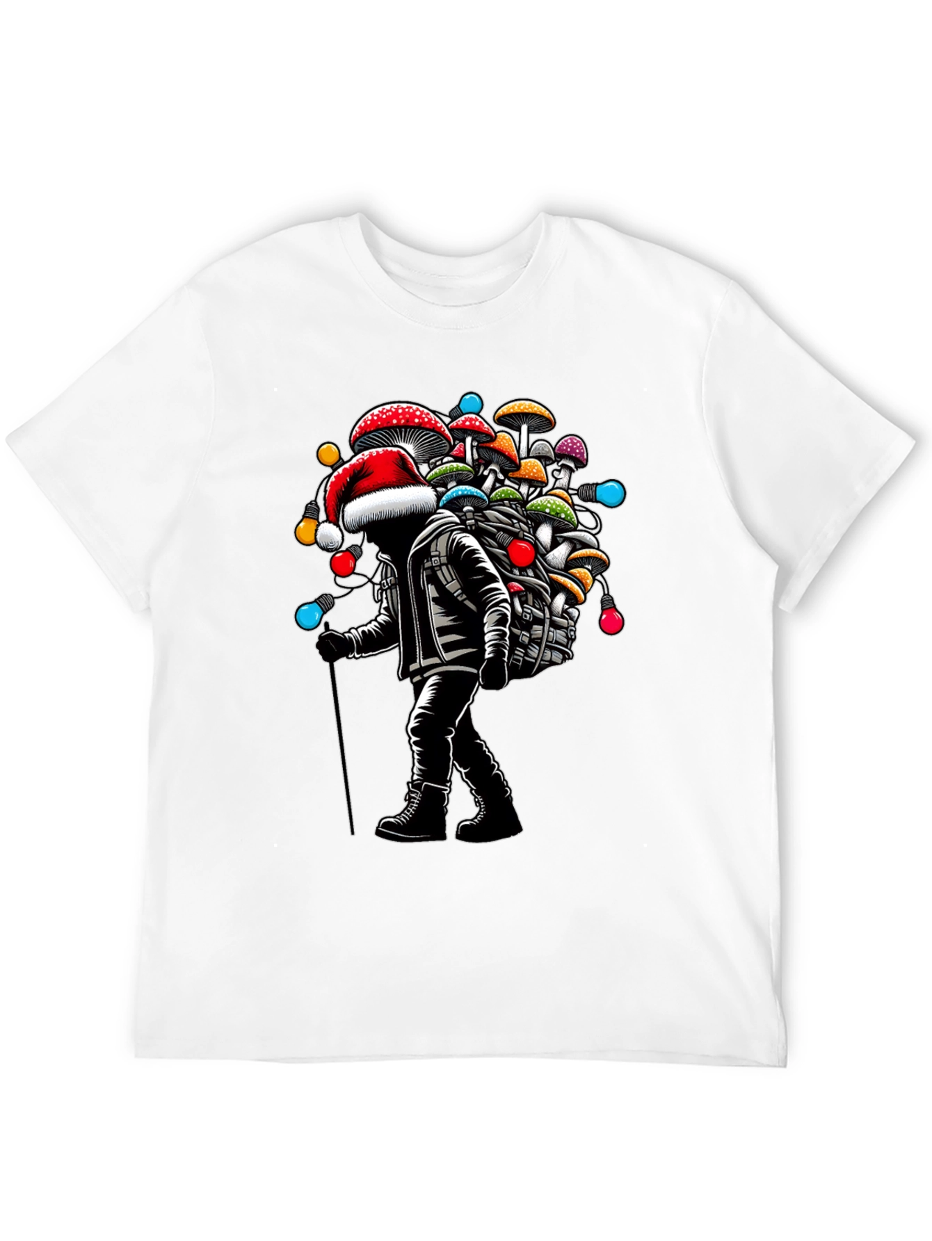 Mushroom Santa T-Shirt - Holiday Hiking