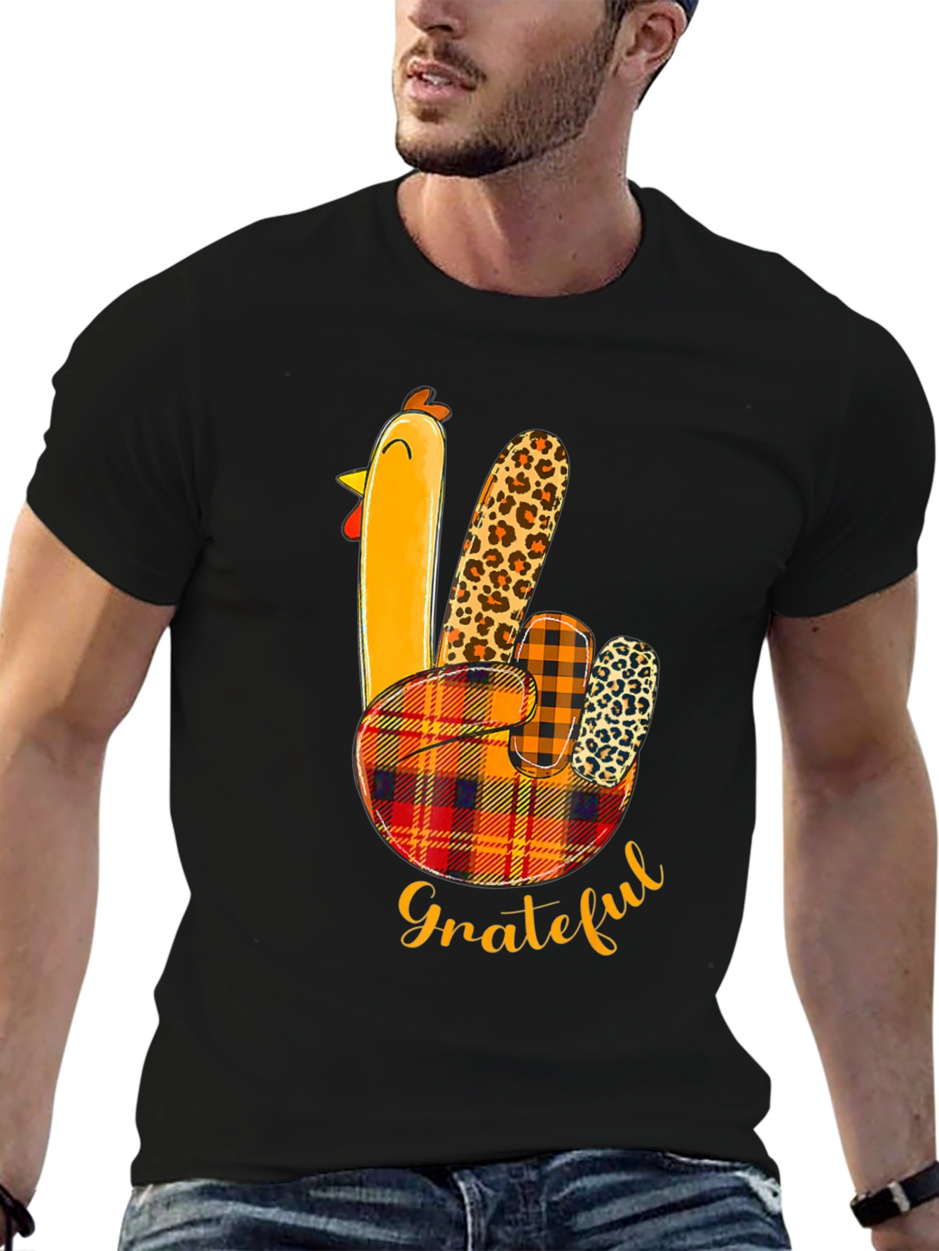 Thanksgiving Grateful Turkey Hand T-Shirt