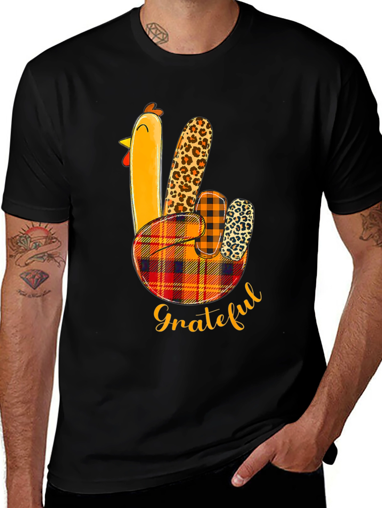 Thanksgiving Grateful Turkey Hand T-Shirt