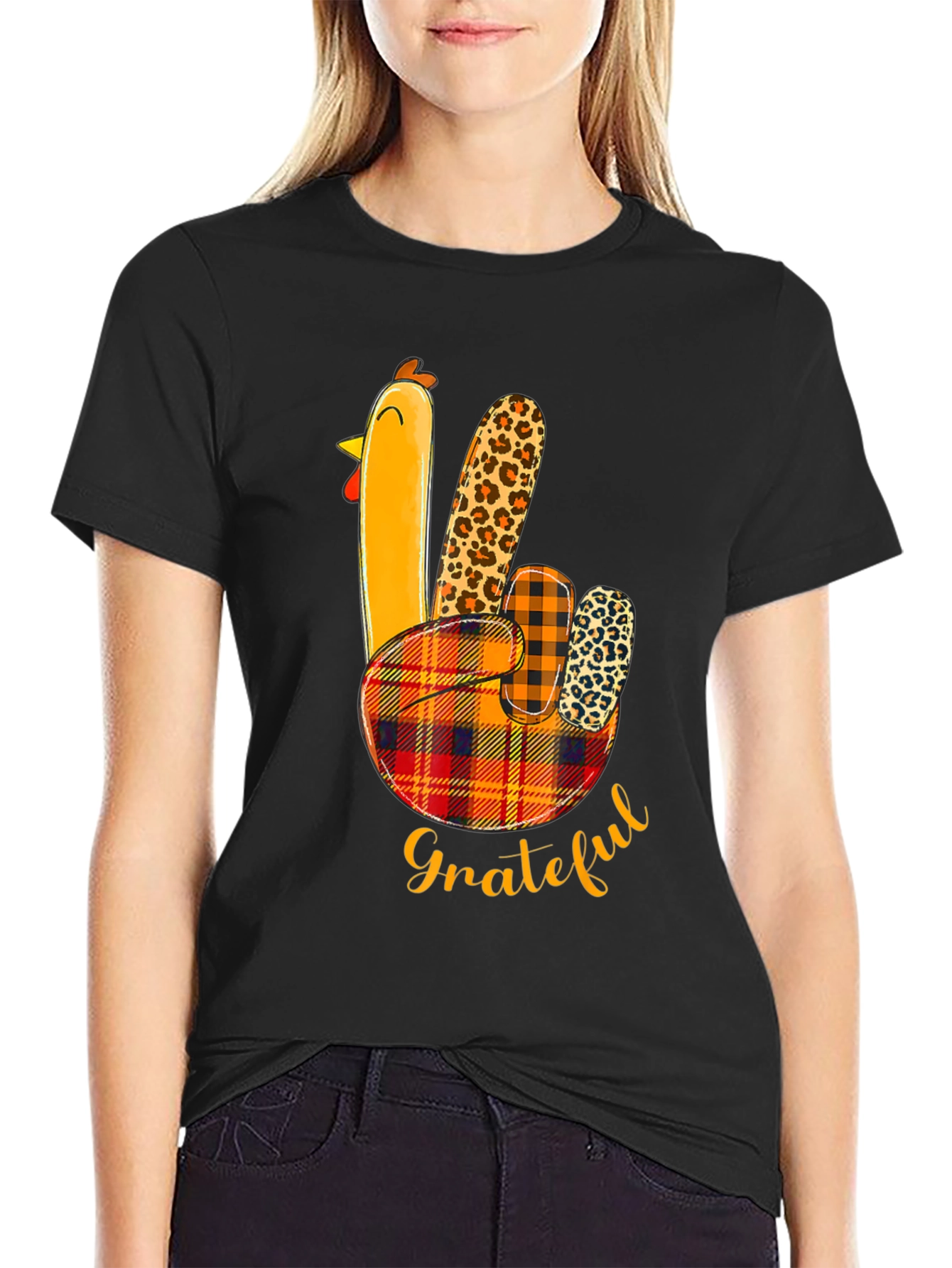 Thanksgiving Grateful Turkey Hand T-Shirt