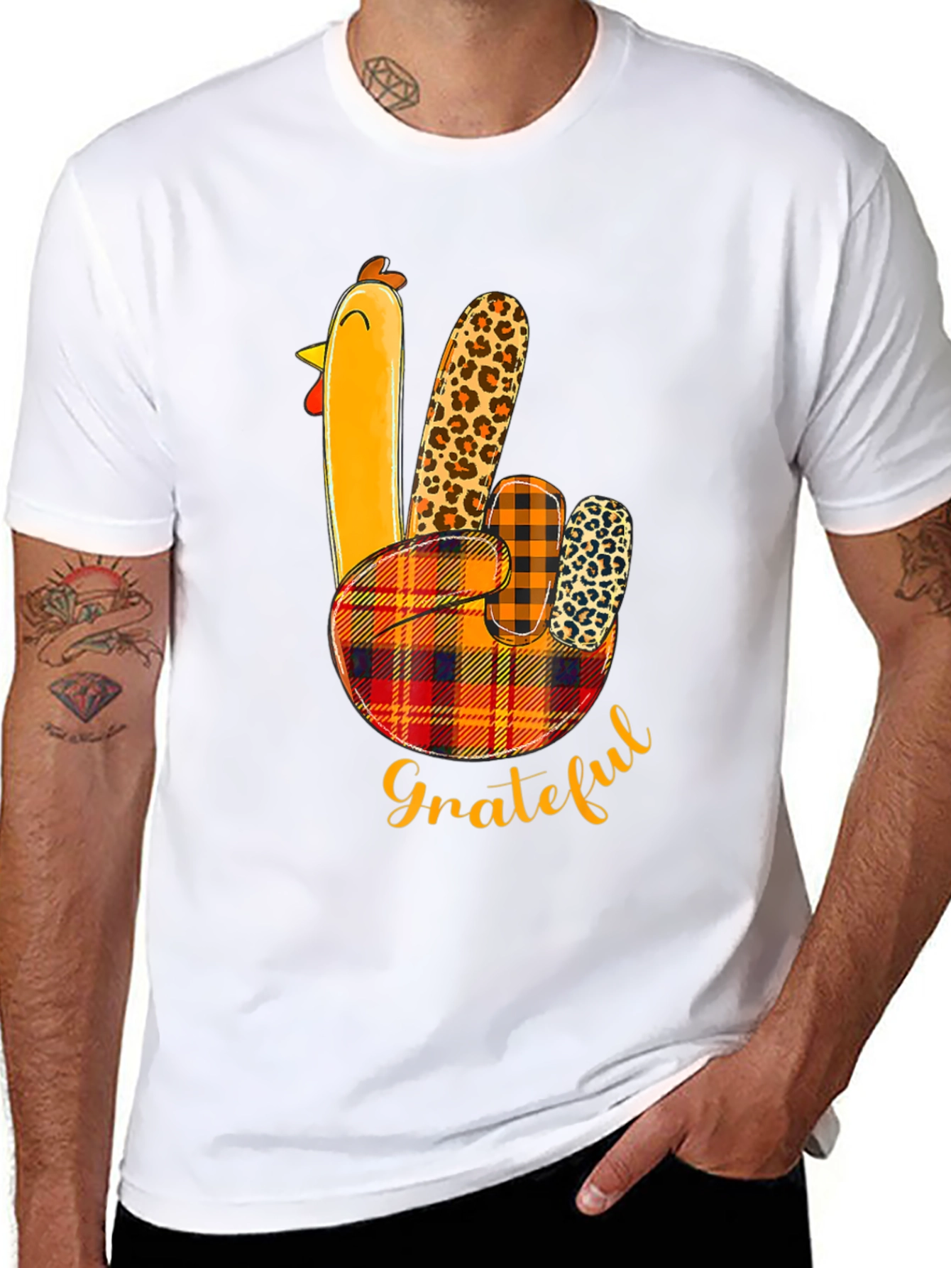 Thanksgiving Grateful Turkey Hand T-Shirt