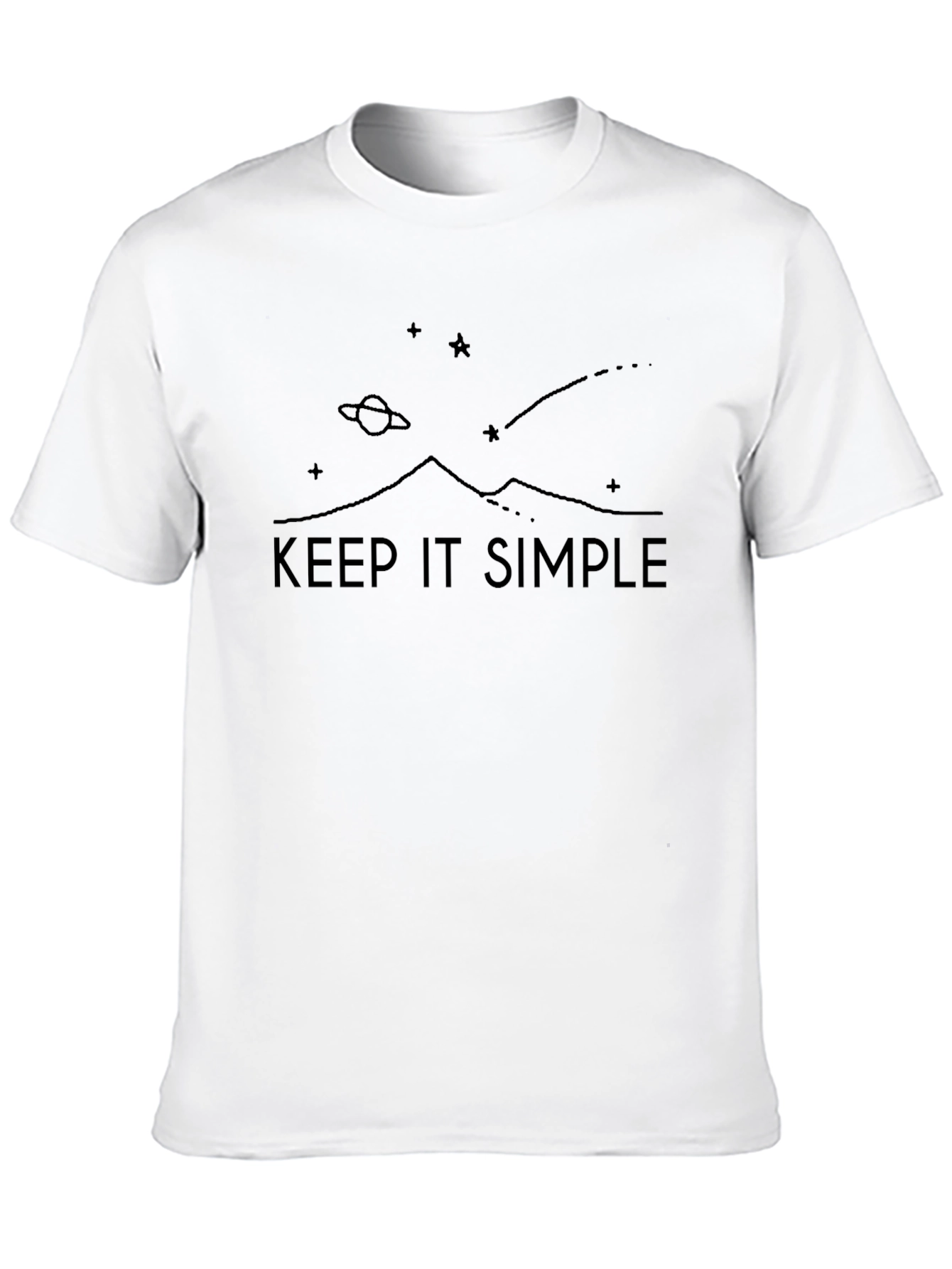 Keep It Simple Black Graphic T-Shirt