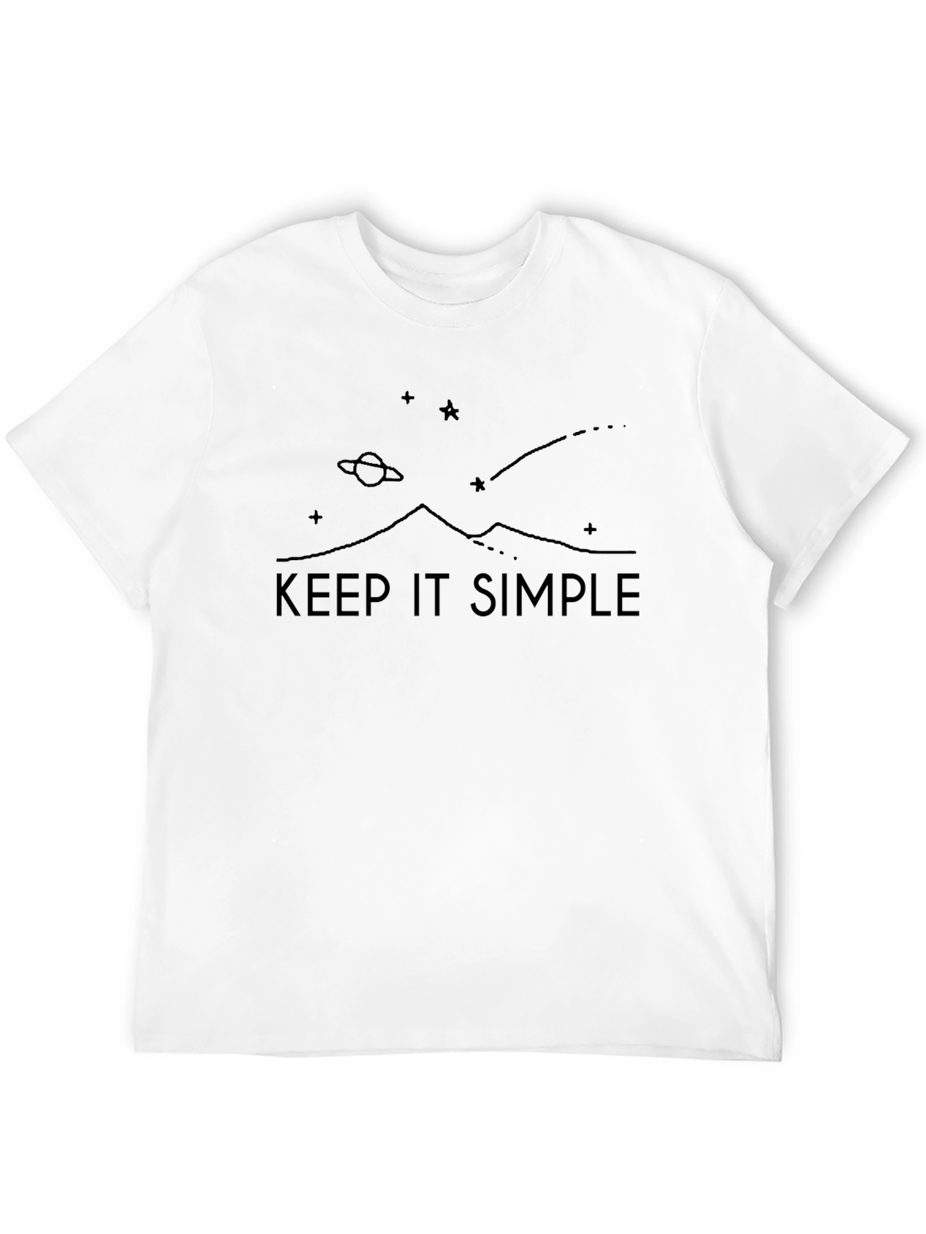 Keep It Simple Black Graphic T-Shirt