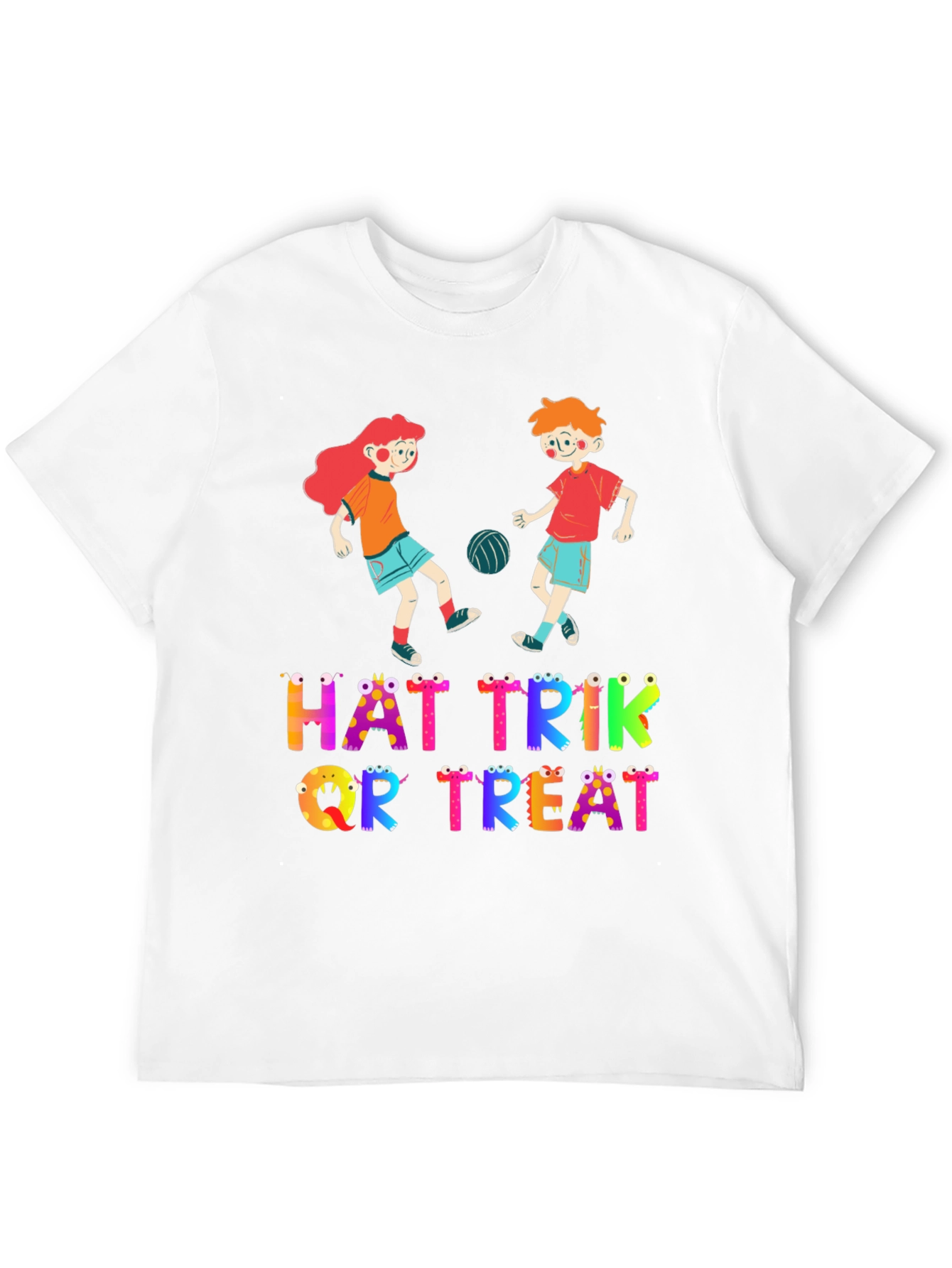Halloween Hat Trik or Treat Crew Neck T-Shirt