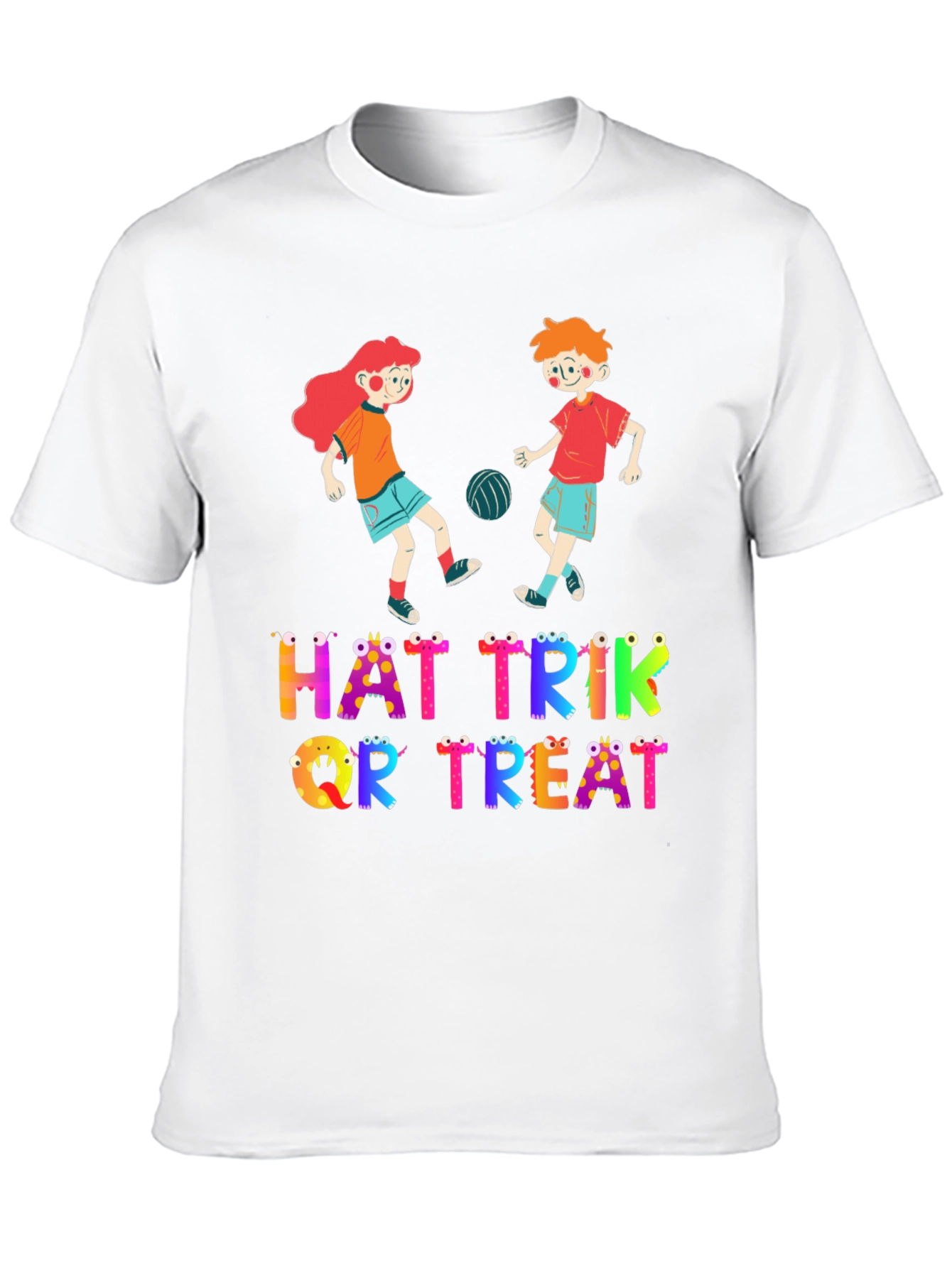 Halloween Hat Trik or Treat Crew Neck T-Shirt