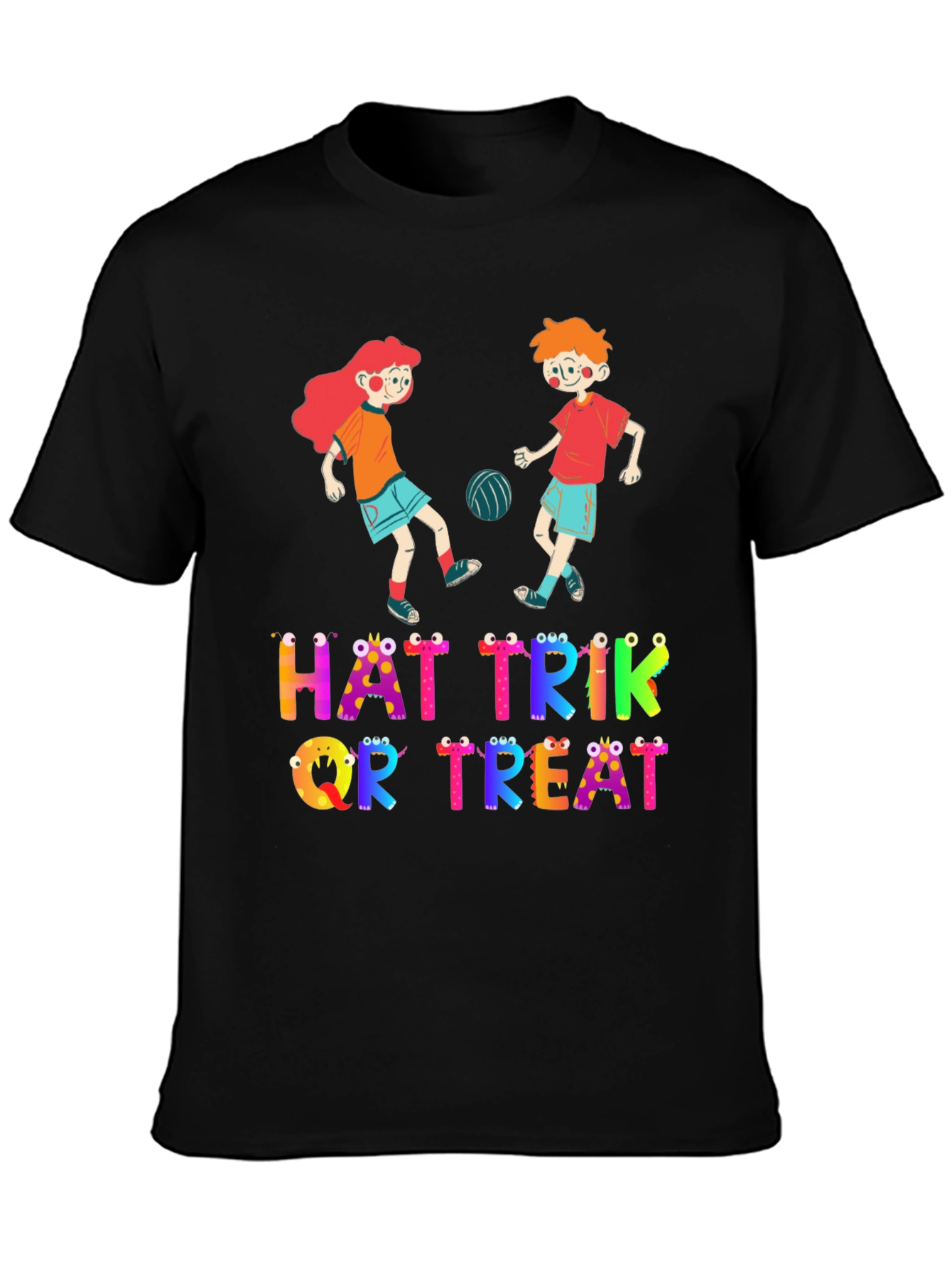 Halloween Hat Trik or Treat Crew Neck T-Shirt