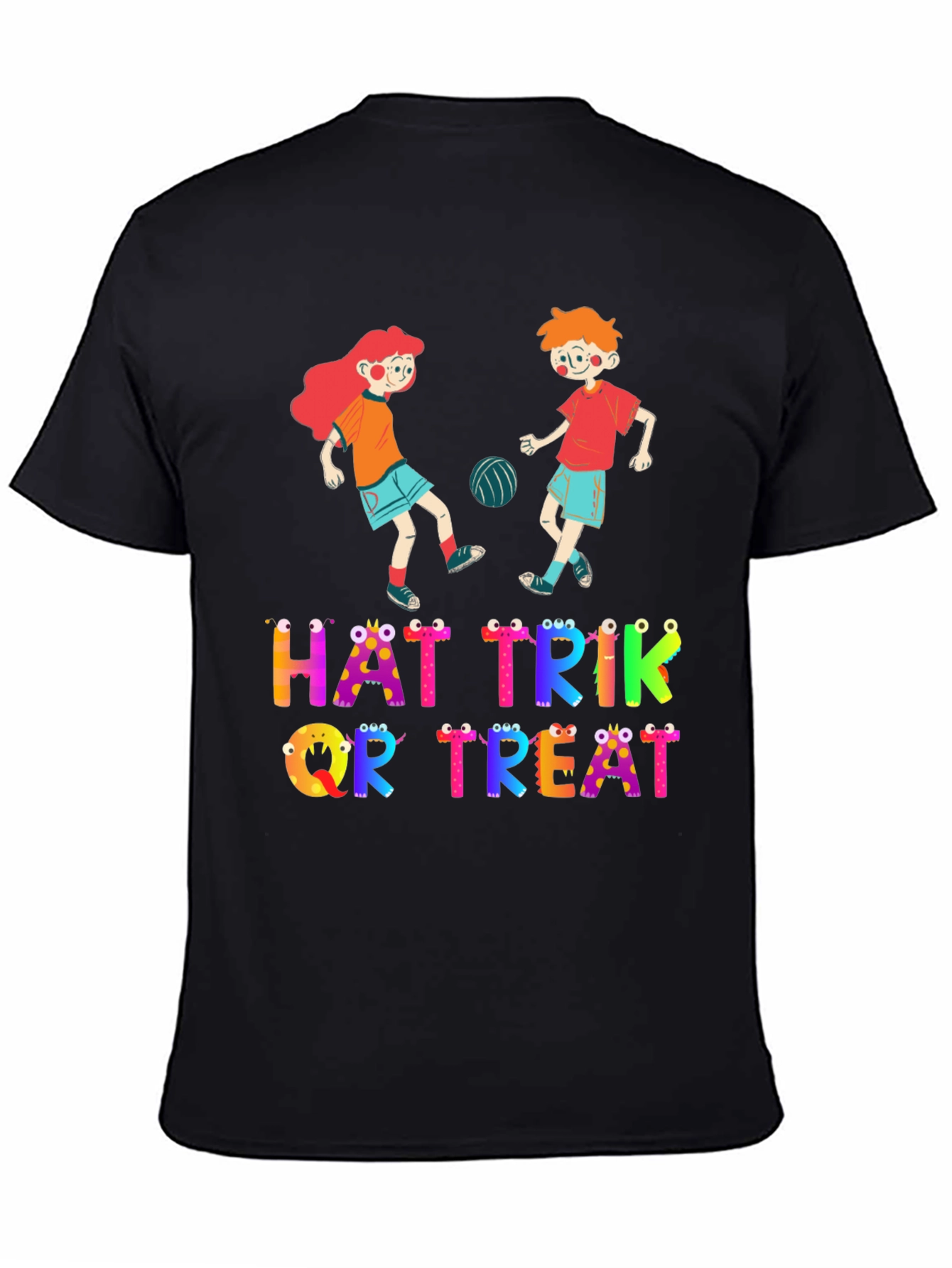 Halloween Hat Trik or Treat Crew Neck T-Shirt
