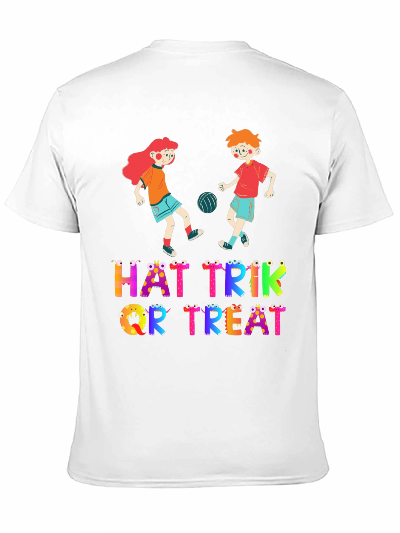 Halloween Hat Trik or Treat Crew Neck T-Shirt