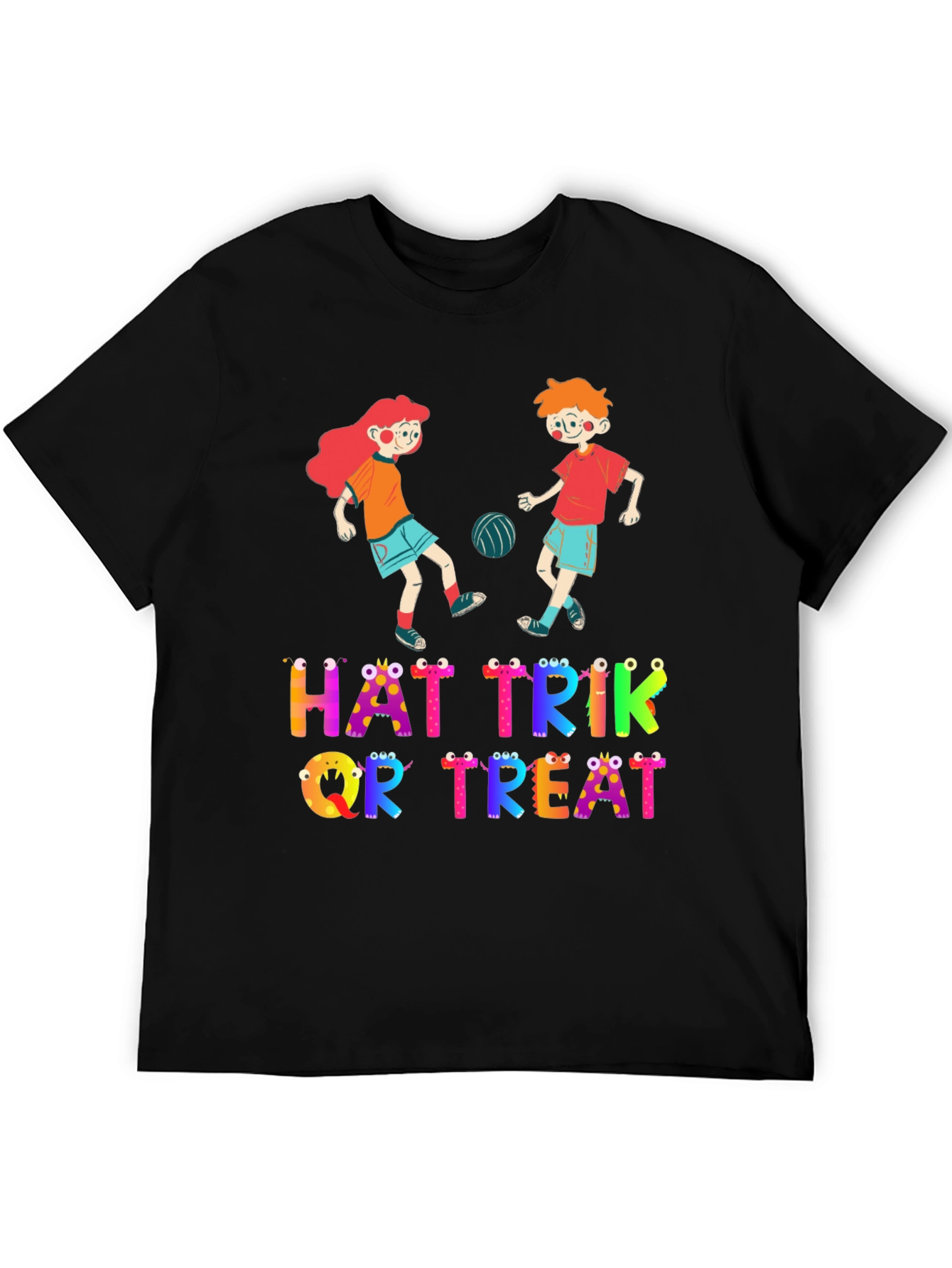 Halloween Hat Trik or Treat Crew Neck T-Shirt
