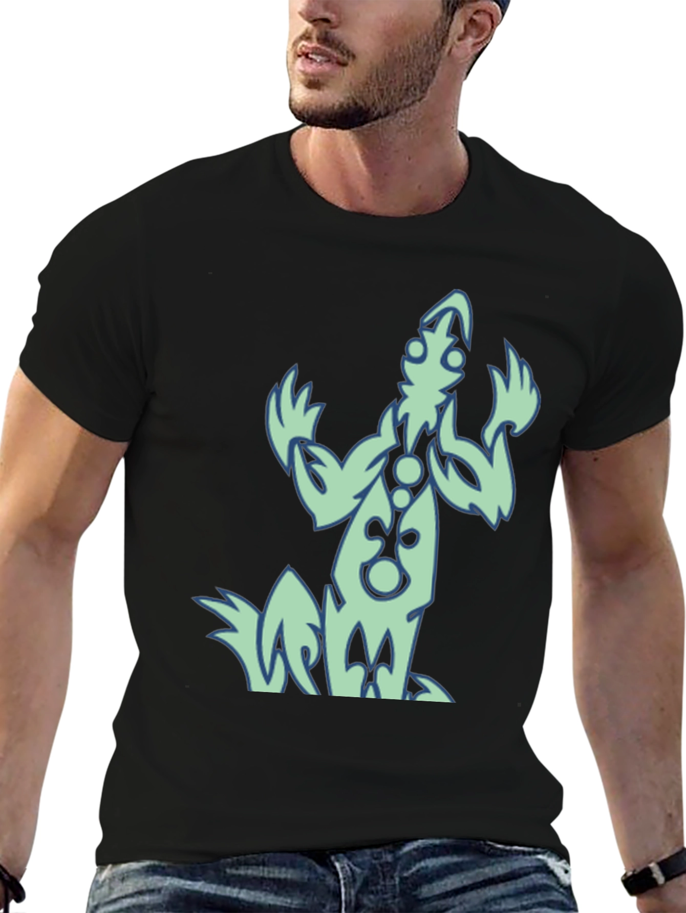 Unique Graphic Print Black T-Shirt for Men
