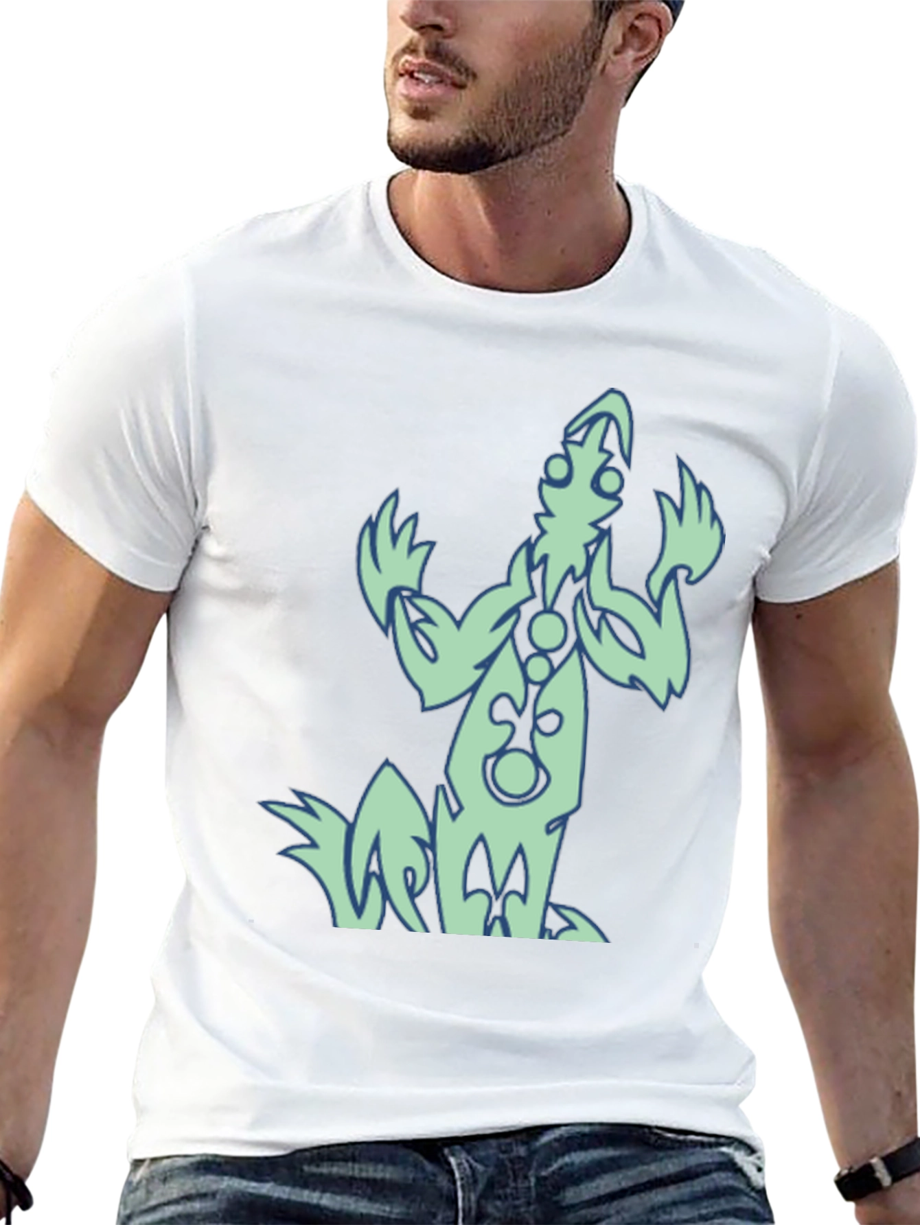 Unique Graphic Print Black T-Shirt for Men