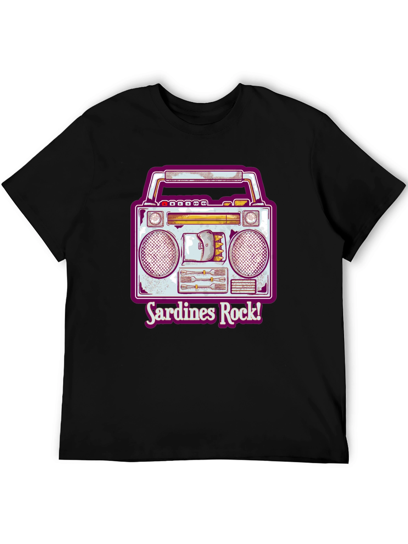 Sardines Rock Retro Boombox T-Shirt
