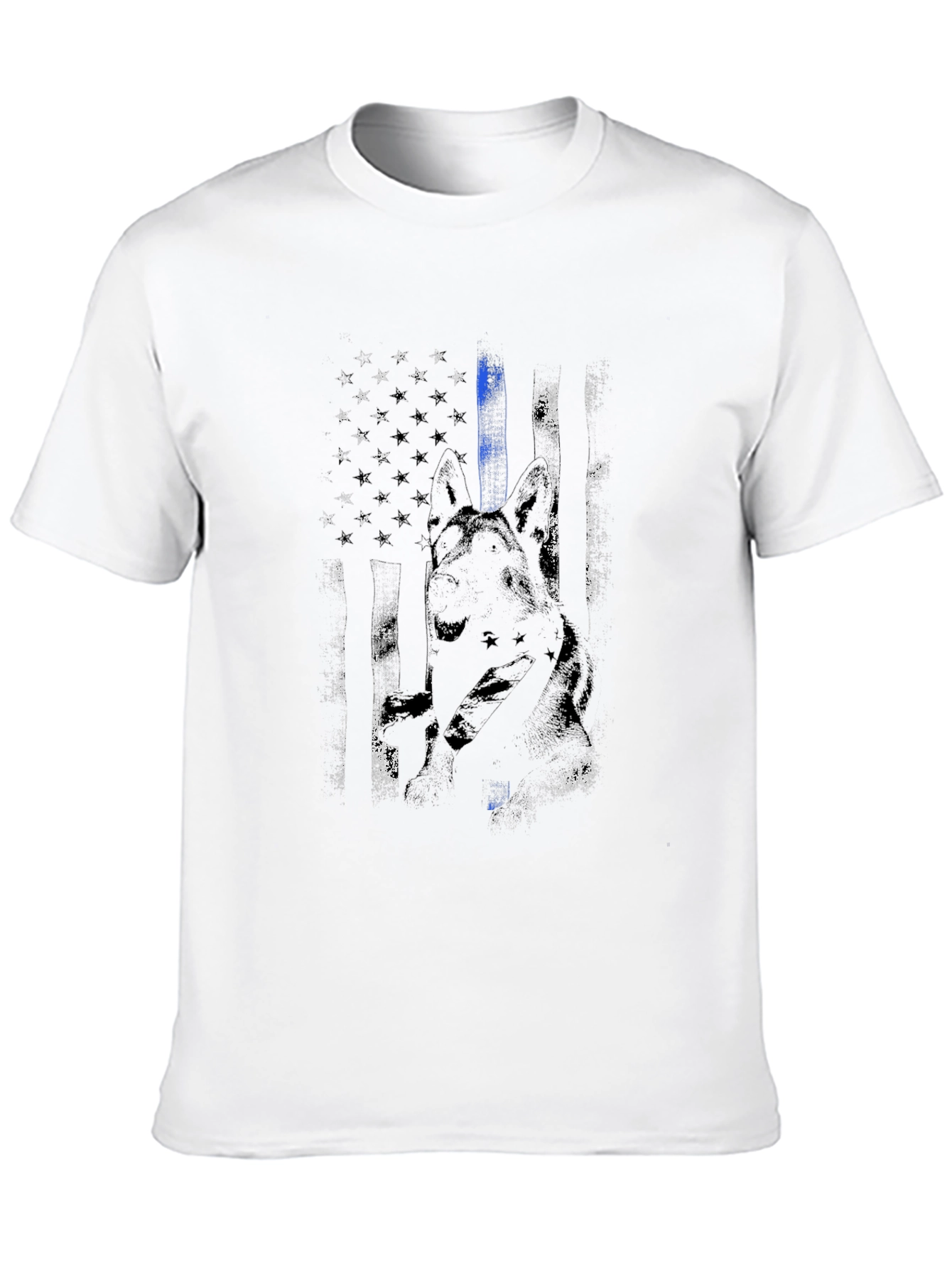 Thin Blue Line American Flag Dog T-Shirt