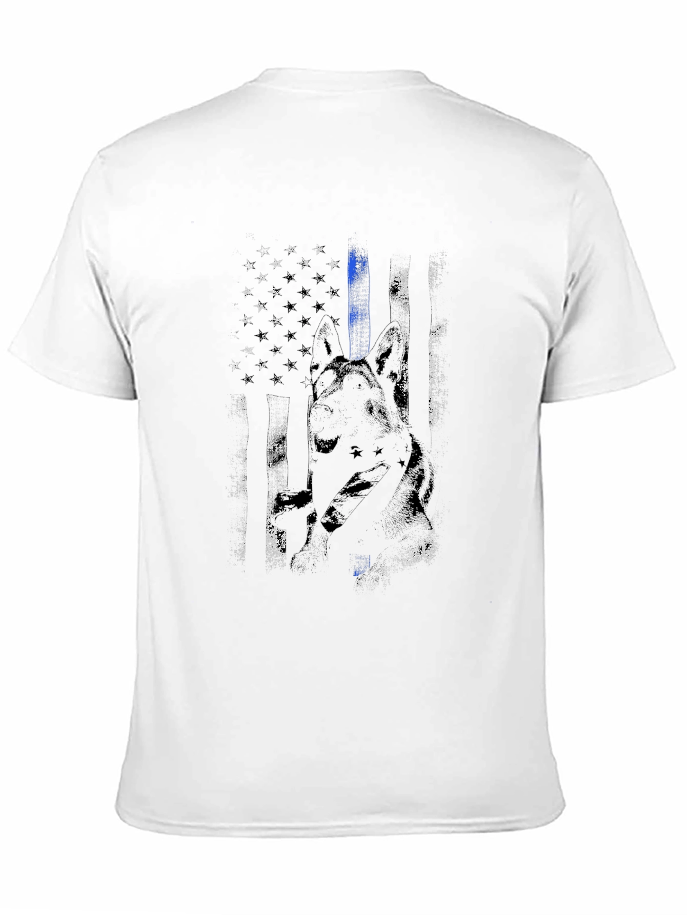 Thin Blue Line American Flag Dog T-Shirt