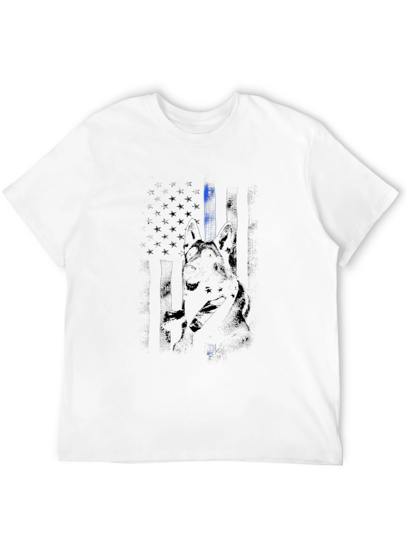 Thin Blue Line American Flag Dog T-Shirt