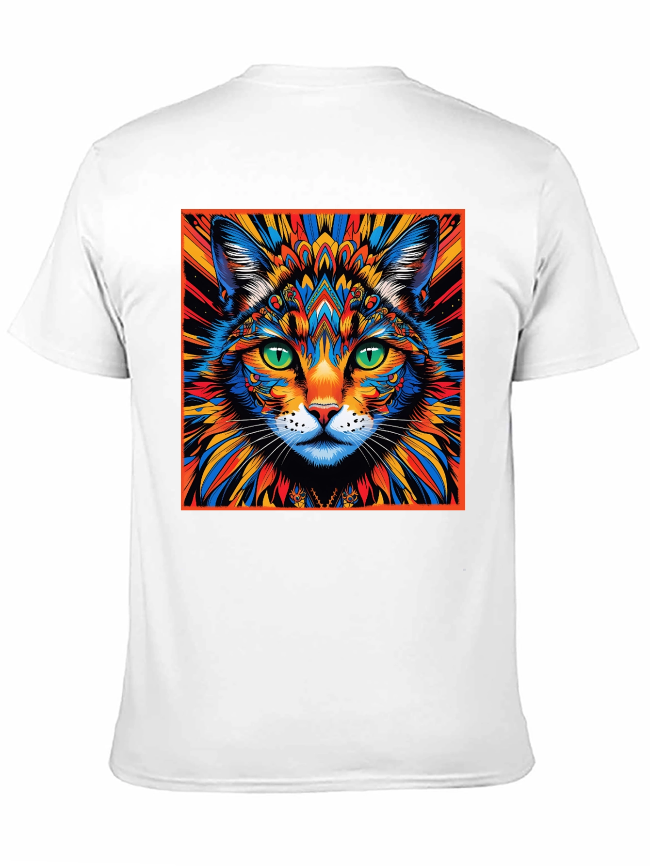 Psychedelic Cat Graphic Tee - Unique Design
