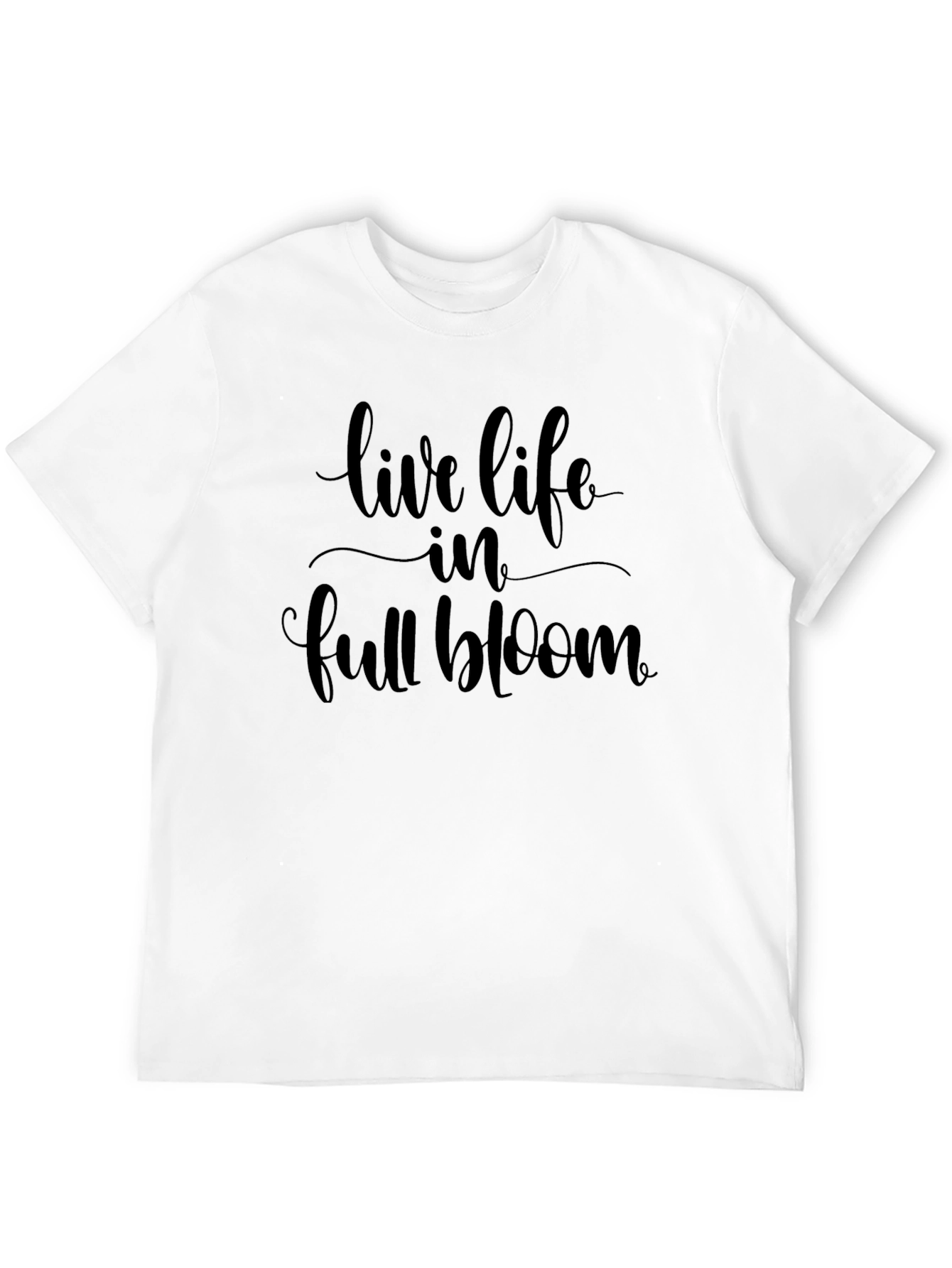Live Life in Full Bloom Black Graphic Tee