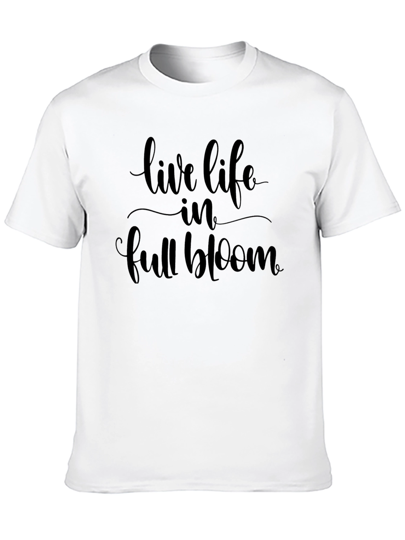 Live Life in Full Bloom Black Graphic Tee