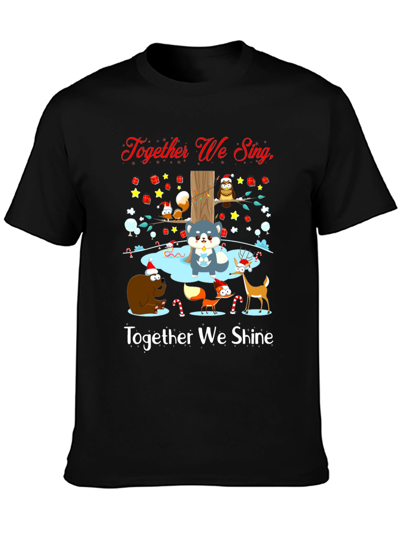 Festive Holiday Animals Graphic Tee