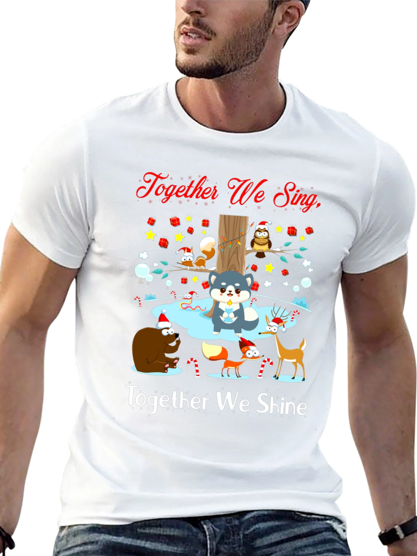 Festive Holiday Animals Graphic Tee