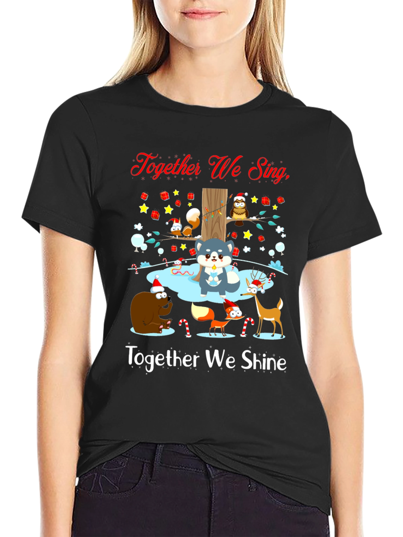 Festive Holiday Animals Graphic Tee