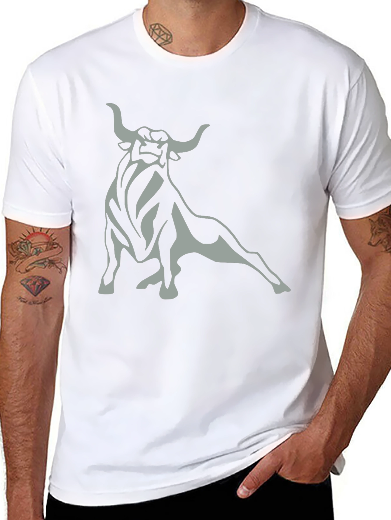 Black Bull Graphic Tee - Mens Casual Shirt