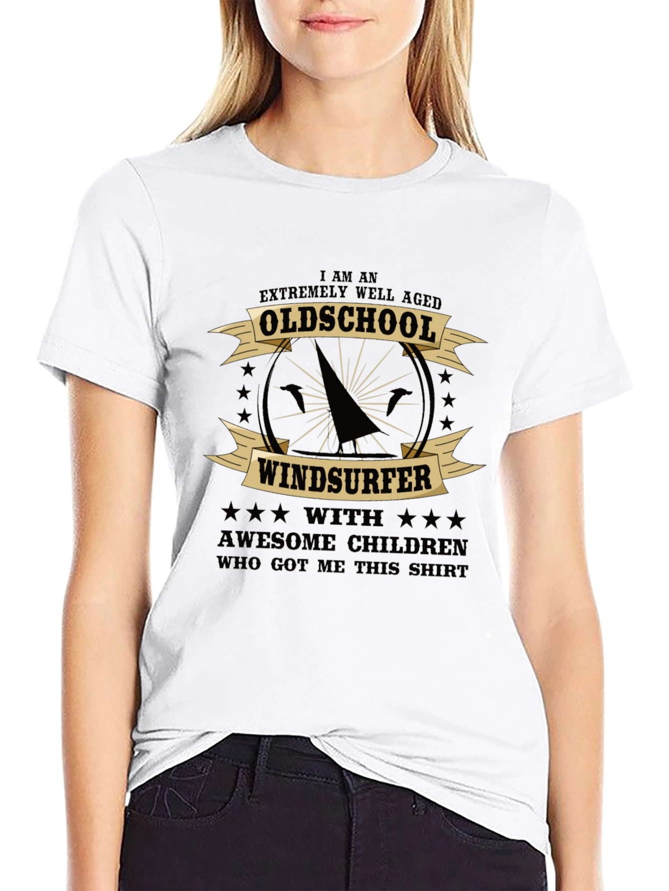 Oldschool Windsurfer Graphic T-Shirt