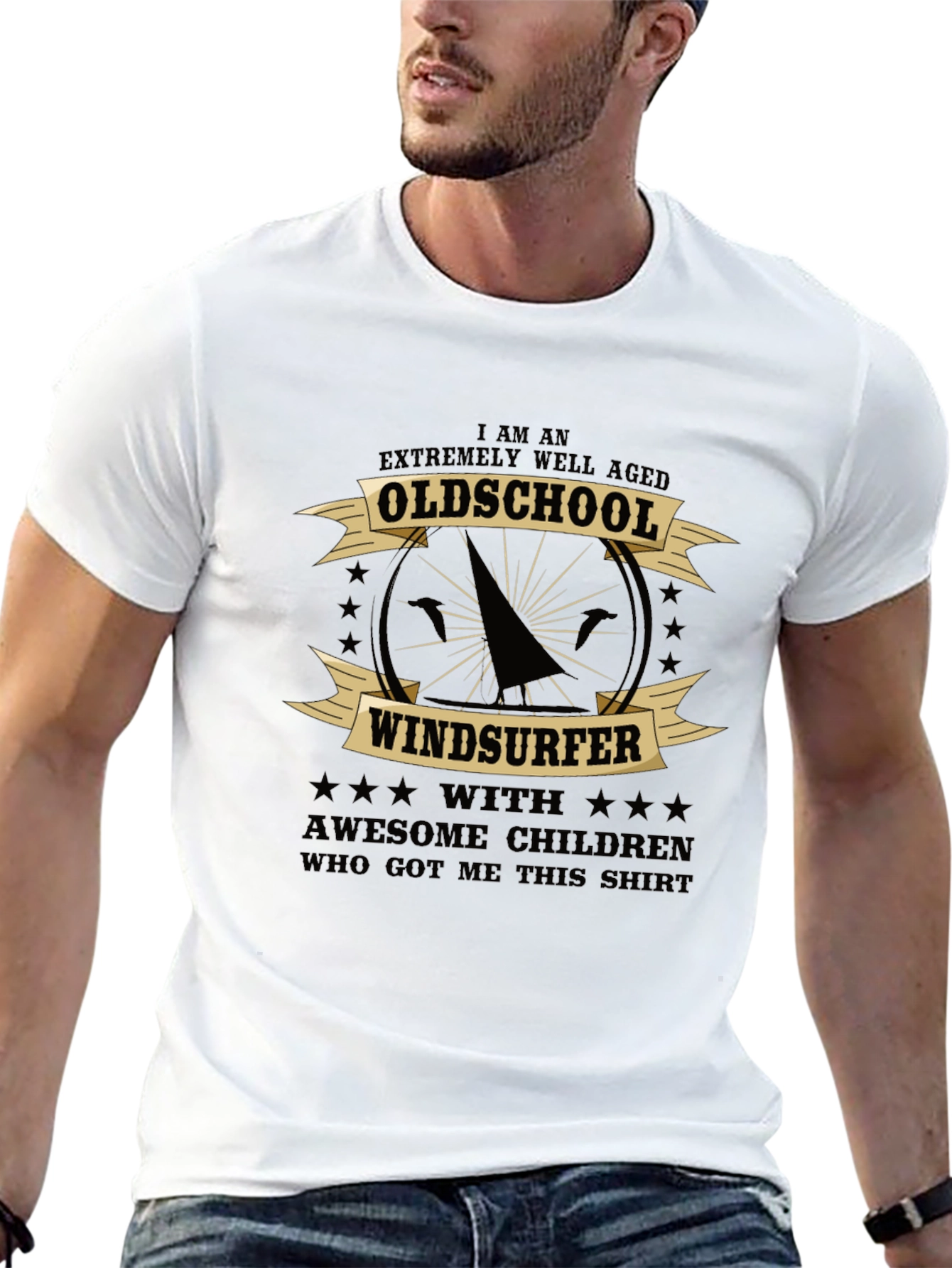 Oldschool Windsurfer Graphic T-Shirt