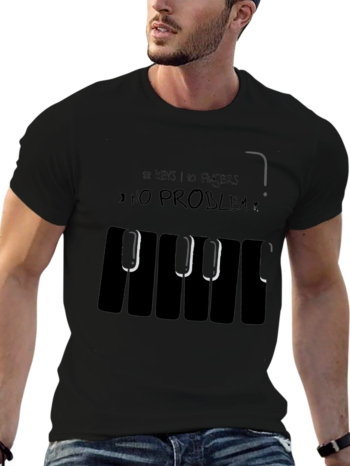 Piano Keys T-Shirt - Musicians Novelty Tee