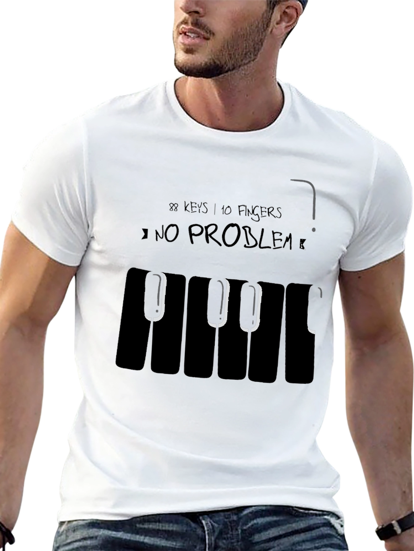 Piano Keys T-Shirt - Musicians Novelty Tee