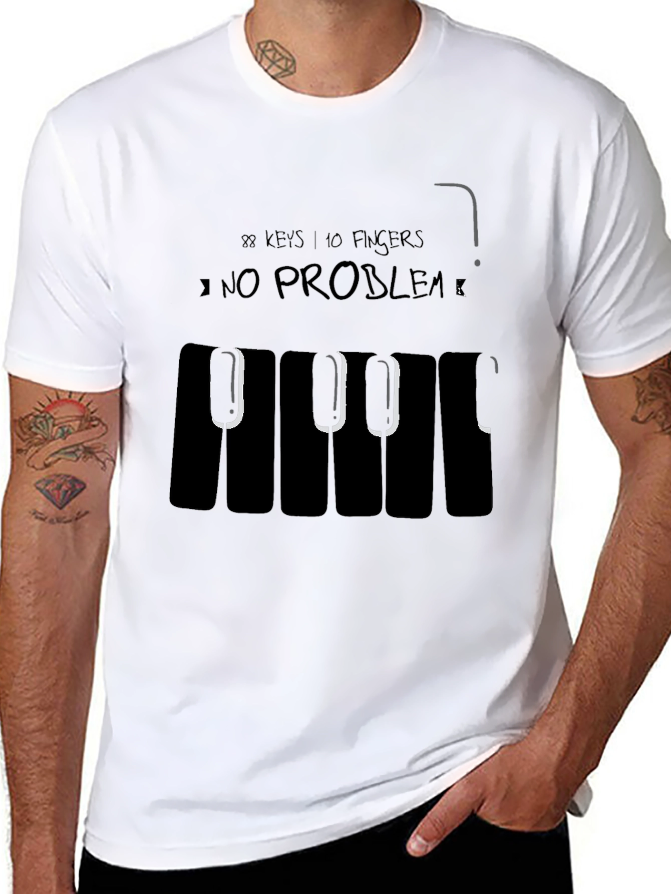 Piano Keys T-Shirt - Musicians Novelty Tee