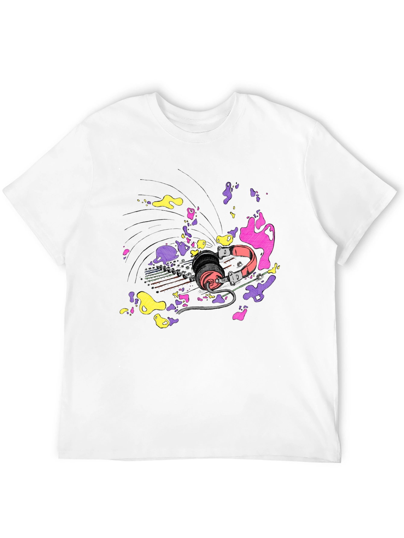 Vibrant Headphones Graphic T-Shirt