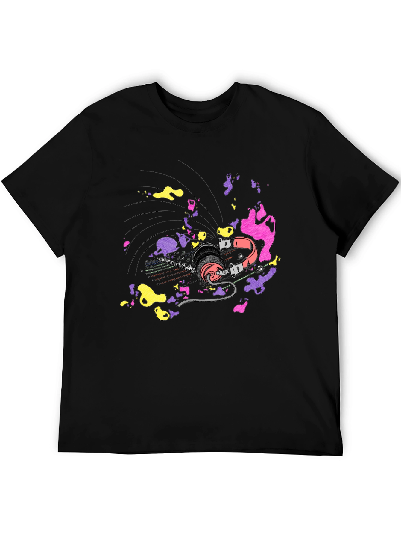 Vibrant Headphones Graphic T-Shirt