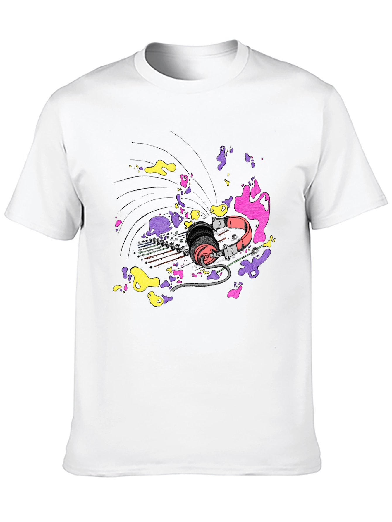 Vibrant Headphones Graphic T-Shirt