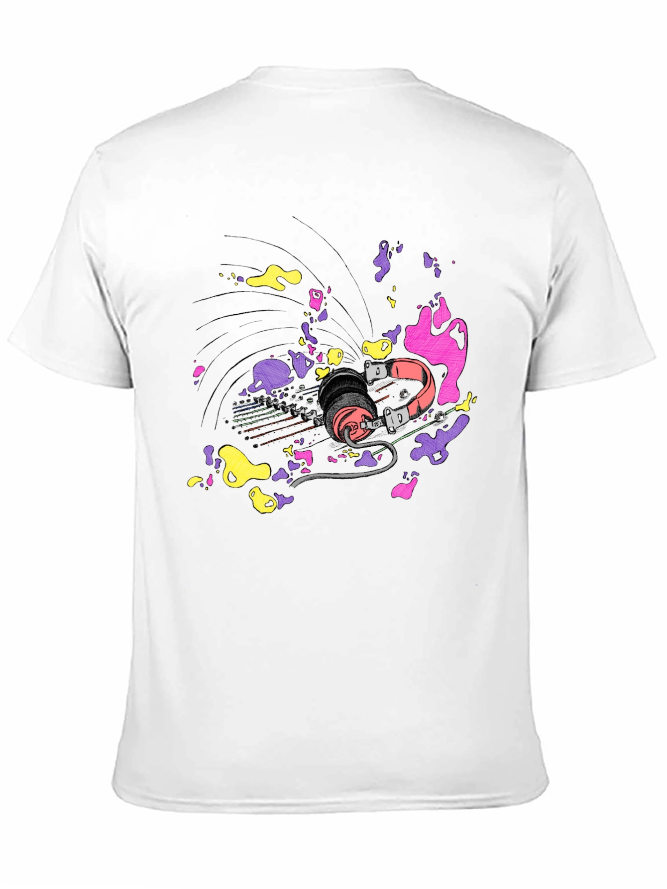 Vibrant Headphones Graphic T-Shirt