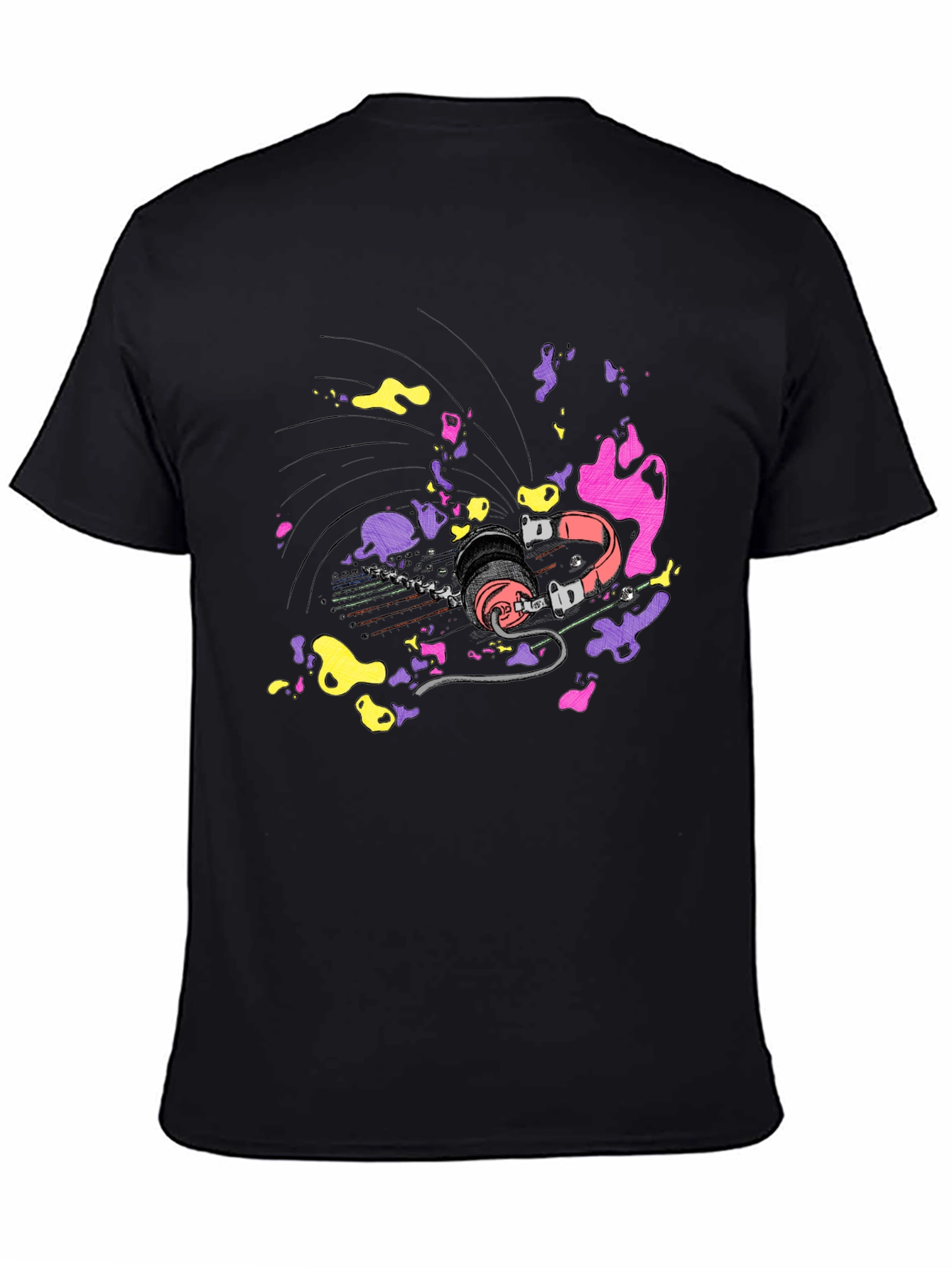 Vibrant Headphones Graphic T-Shirt