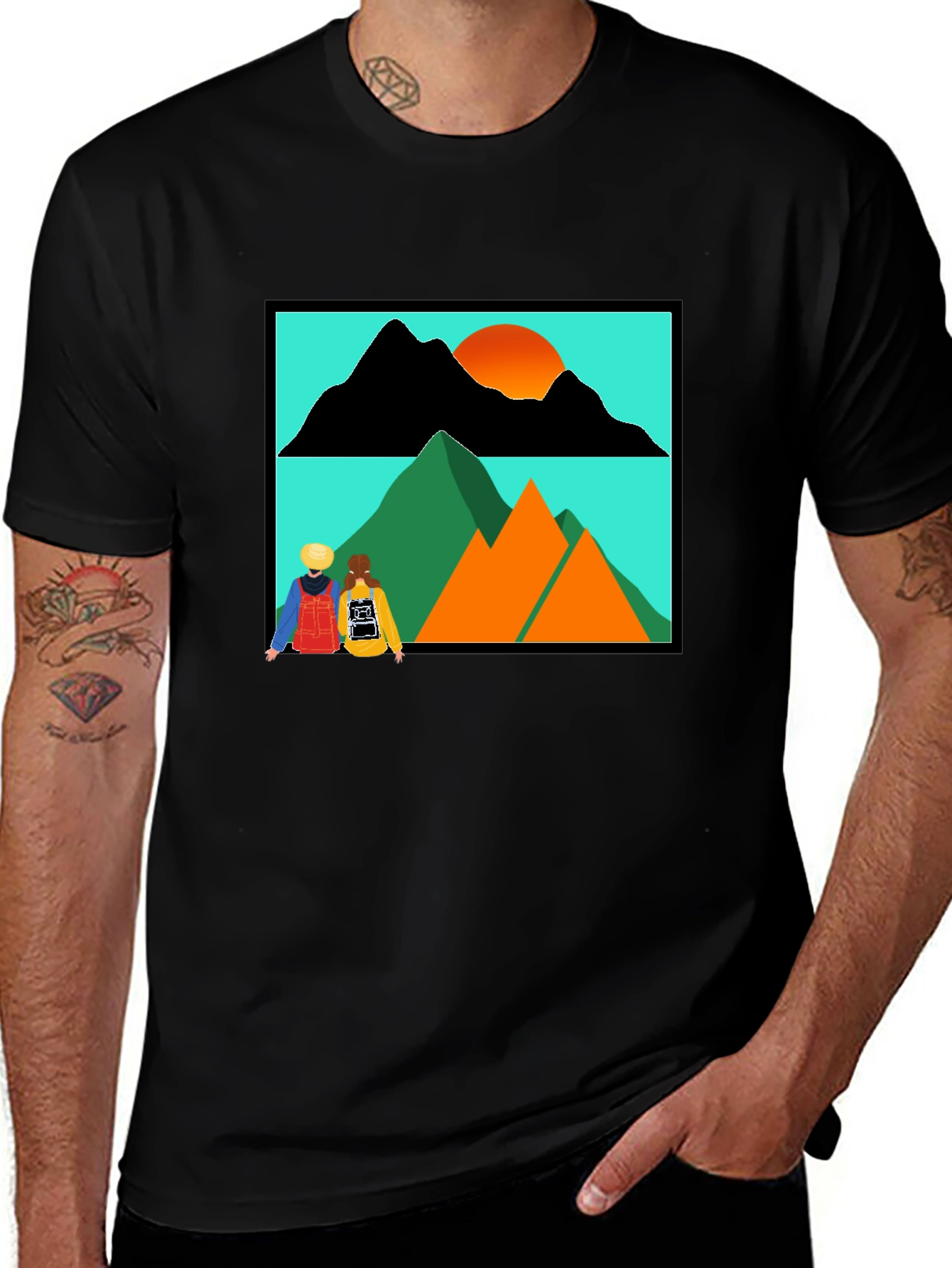 Mountain Adventure Graphic Tee - Unisex Black T-Shirt