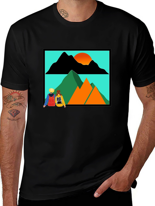 Mountain Adventure Graphic Tee - Unisex Black T-Shirt