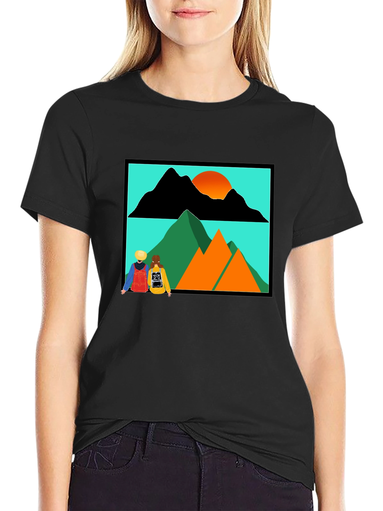 Mountain Adventure Graphic Tee - Unisex Black T-Shirt