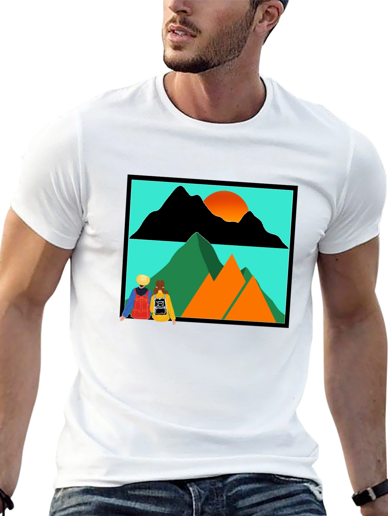 Mountain Adventure Graphic Tee - Unisex Black T-Shirt