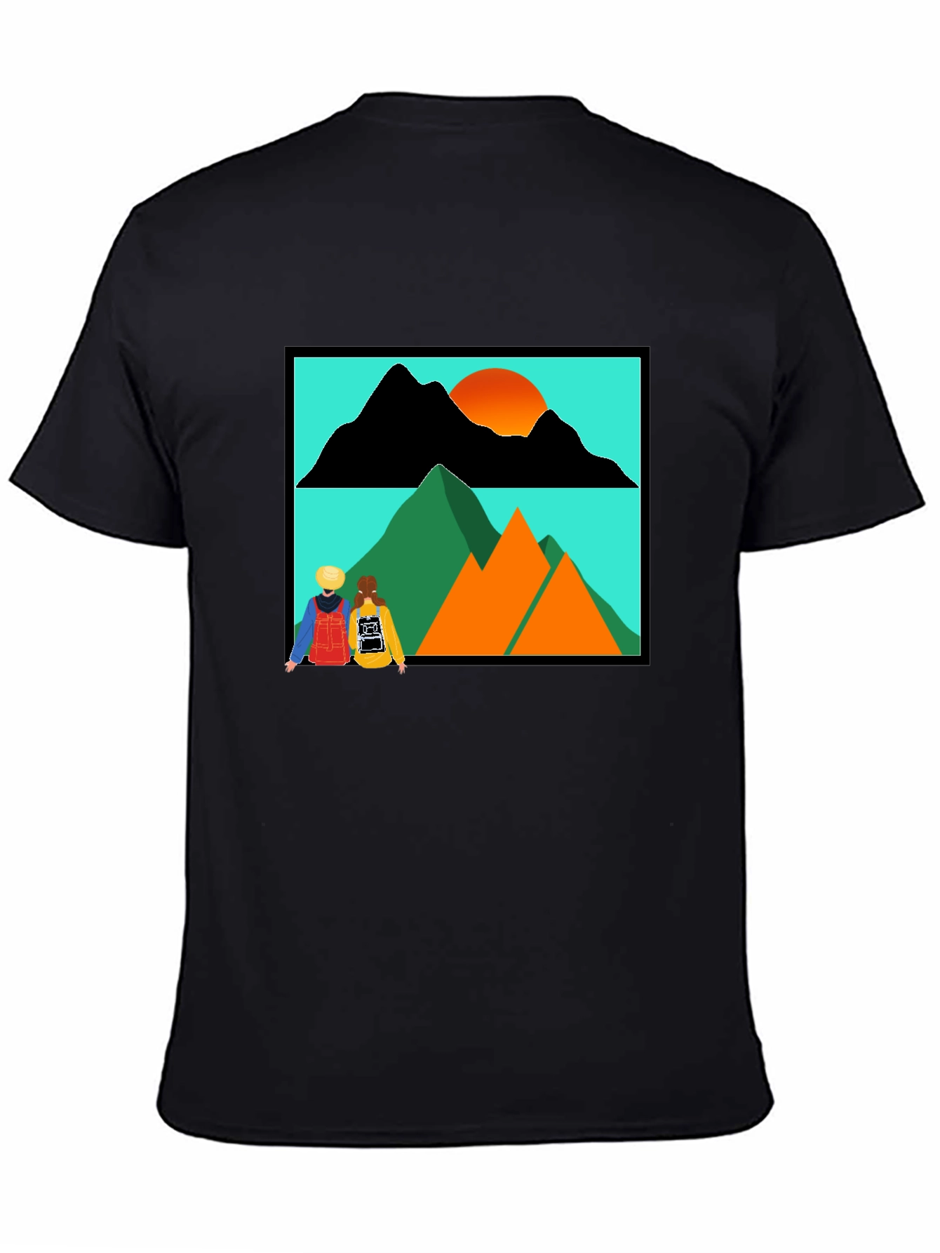 Mountain Adventure Graphic Tee - Unisex Black T-Shirt