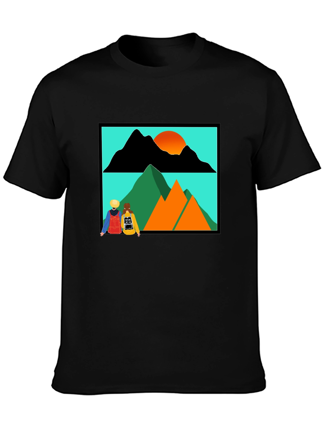 Mountain Adventure Graphic Tee - Unisex Black T-Shirt