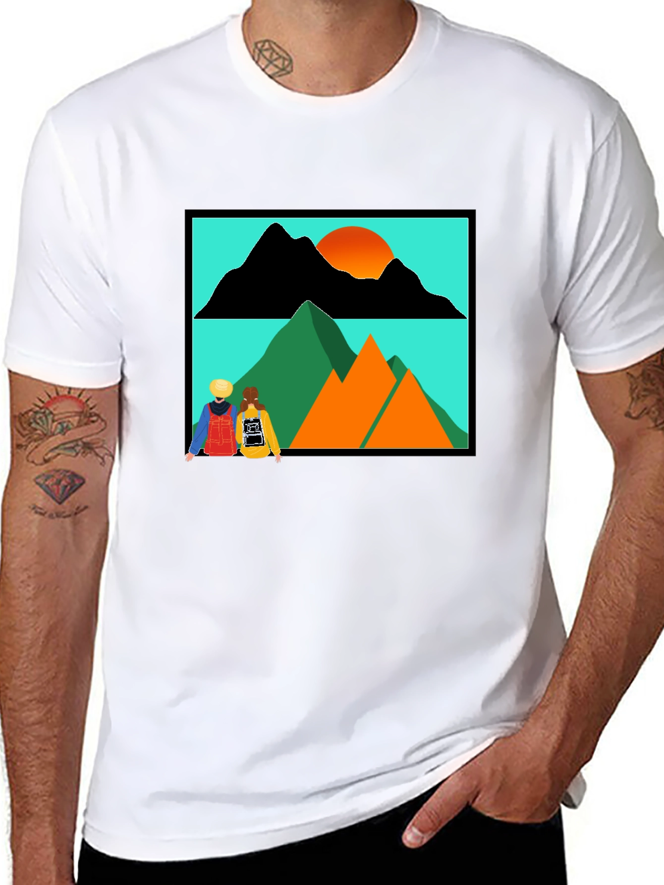 Mountain Adventure Graphic Tee - Unisex Black T-Shirt