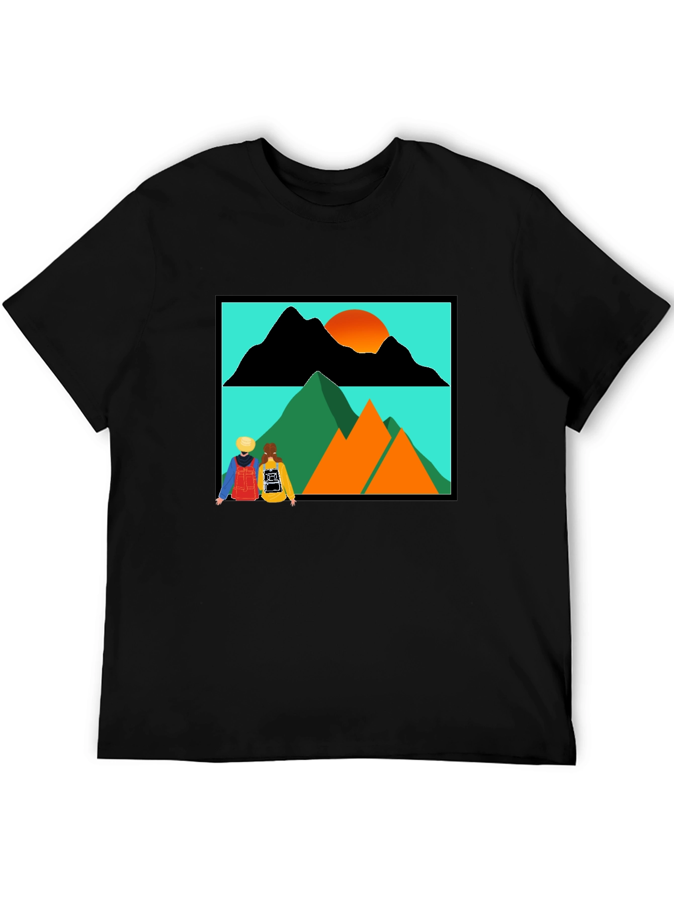 Mountain Adventure Graphic Tee - Unisex Black T-Shirt