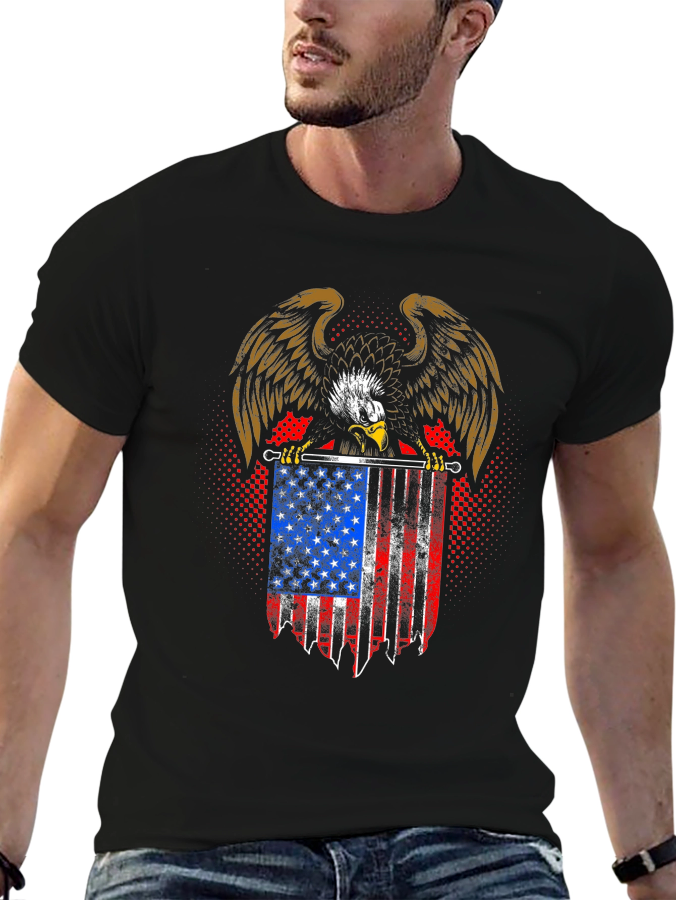 American Eagle USA Flag T-Shirt Patriotic