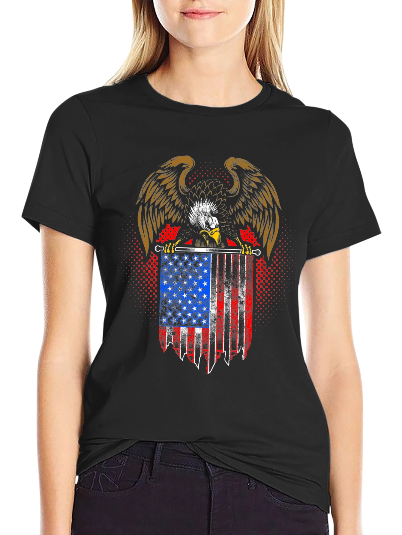 American Eagle USA Flag T-Shirt Patriotic